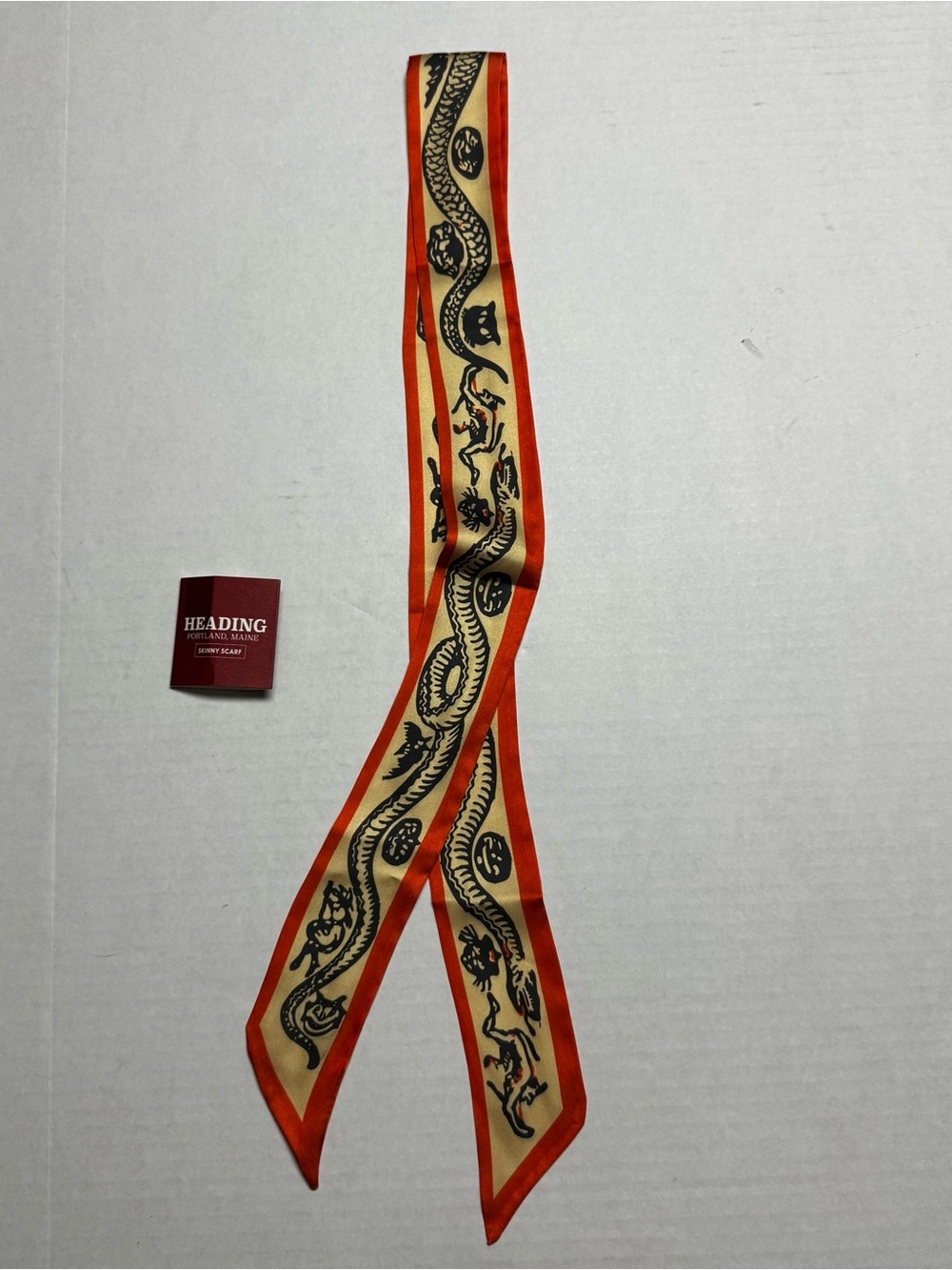 Heading Spooky Skinny Scarf Neck Scarf, Hair Tie, Wrist Wrap, or Bag Accent